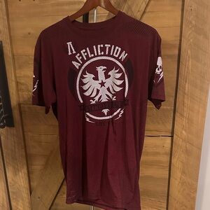 Affliction Men's Burgundy Graphic Tee